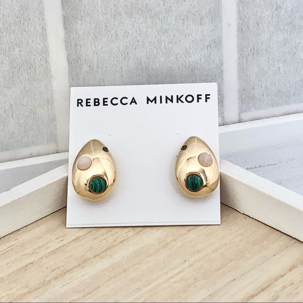 Rebecca Minkoff Double Stone Teardrop Earrings - new